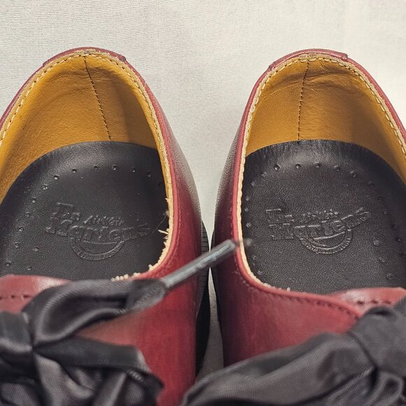 Dr Doc Martens Air Wair 1461 Lace Up Oxfords Burgundy Shoes Women's Size 7 Men 6 - Picture 4 of 13